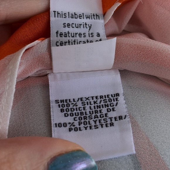 DVF 100% Silk Patterned Peasant Blouse - Picture 14 of 15